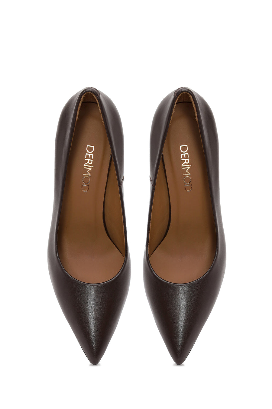 Woman Brown Thin-heeled Leather Stiletto