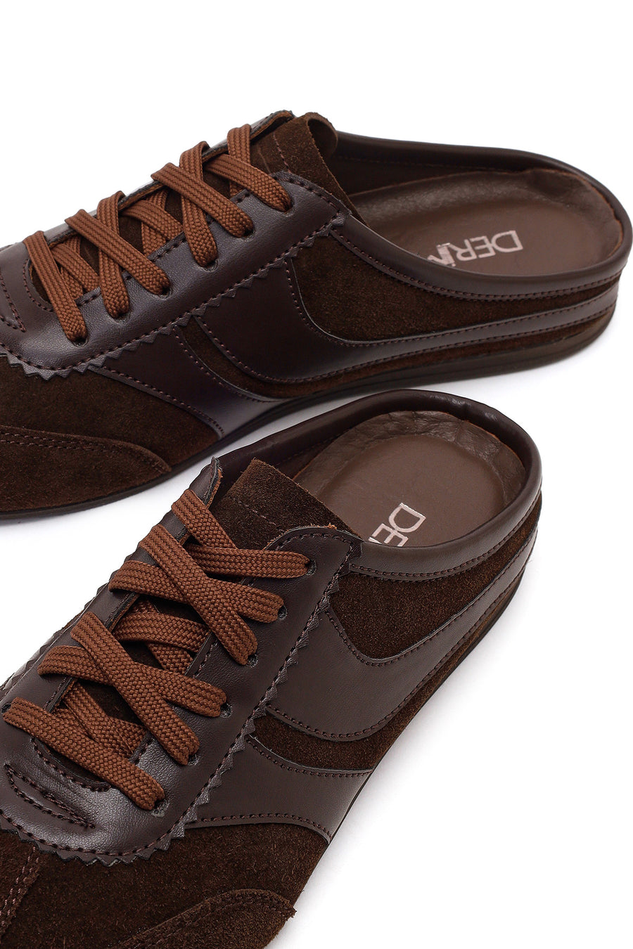 Kadın Kahverengi Mule Arkası Açık Süet Deri Sneaker