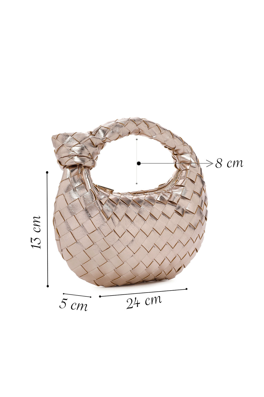 Women's Gold Knitted Shoulder Bag
