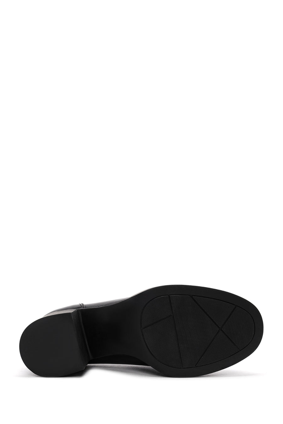 Woman Black High Thick-Heeled Patent Leather Leather Masculine Loafer