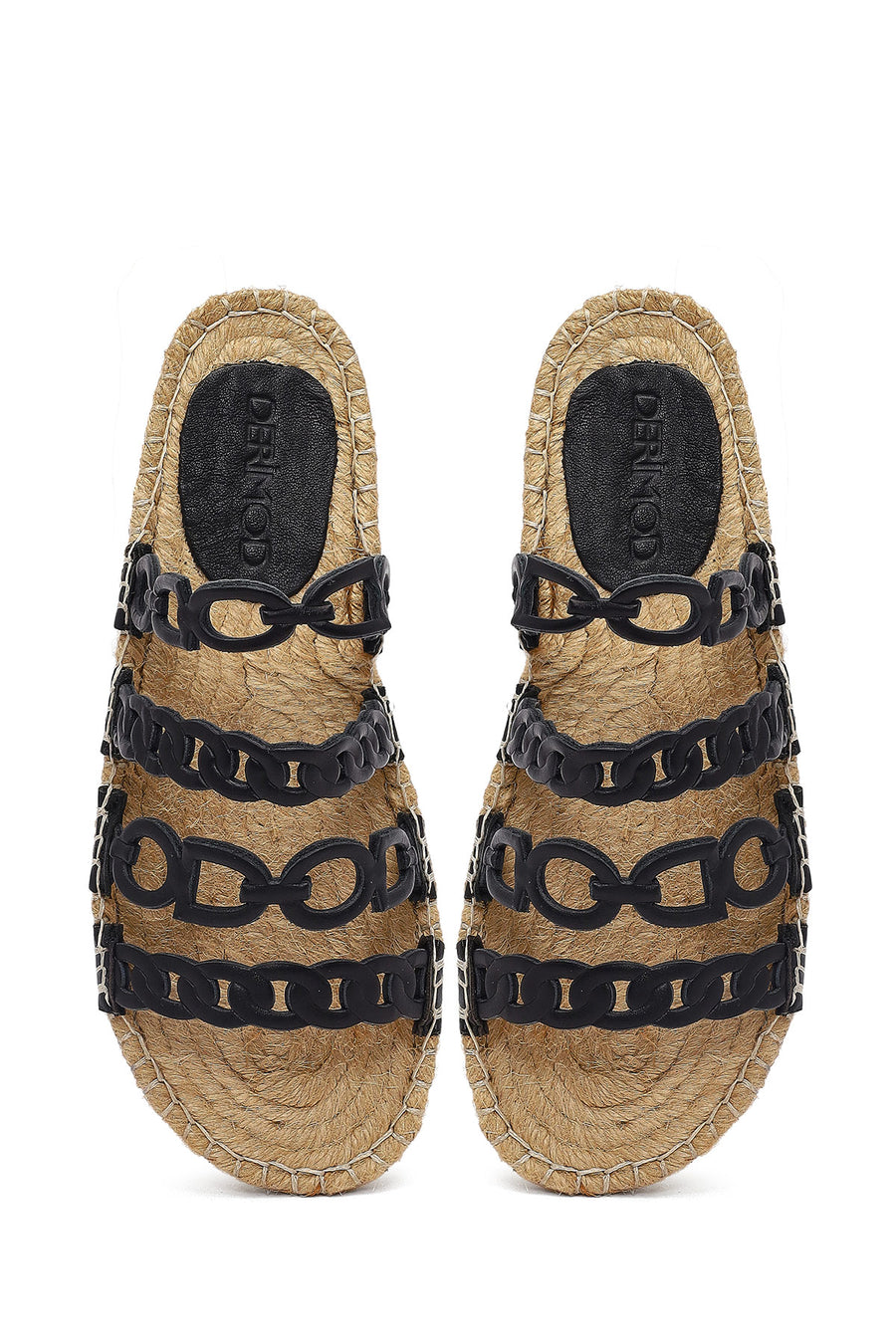 Women's Black Leather Slippers