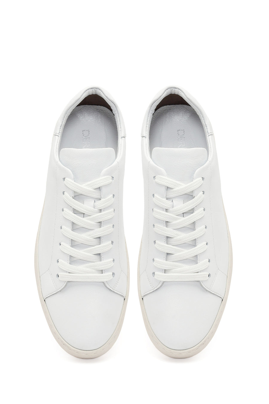 Men's White Lace-up Leather Sneaker