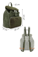 Women's Khaki Plush Detailed Backpack | Derimod