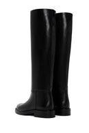 Women's Black Zippered Leather Boots | Derimod