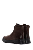 Men's Brown Leather Zippered Casual Boots | Derimod