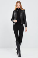 Lucky Women's Black Sport Short Leather Jacket | Derimod