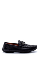 Men's Leather Knit Detailed Loafer | Derimod