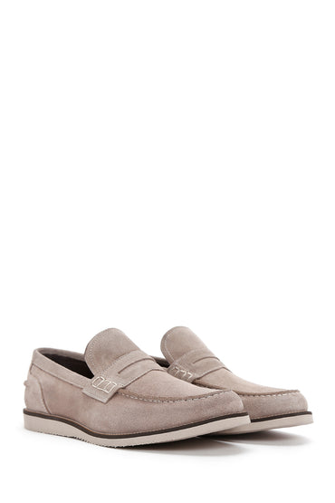 Erkek Vizon Süet Deri Casual Loafer_1