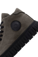 Men's Gray Zippered Casual Nubuck Leather Boots | Derimod