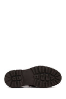Men's Brown Buckled Thick-Soled Leather Loafer | Derimod