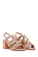 Women's Pink Ankle Strap Heeled Sandals | Derimod