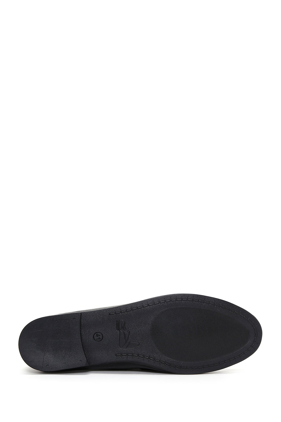 Kadın Siyah Deri Tokalı Loafer
