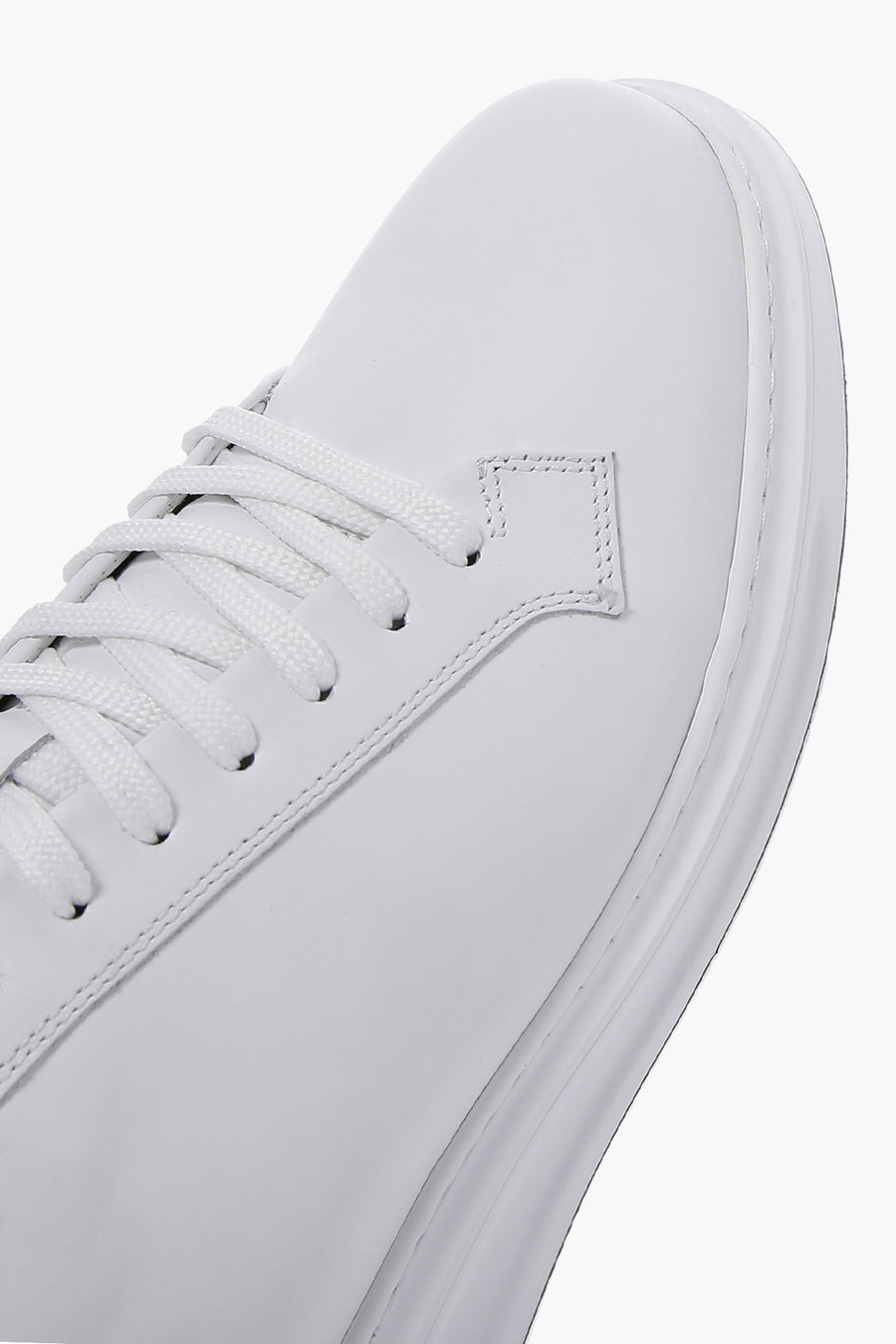 Erkek Beyaz Bağcıklı Deri Sneaker