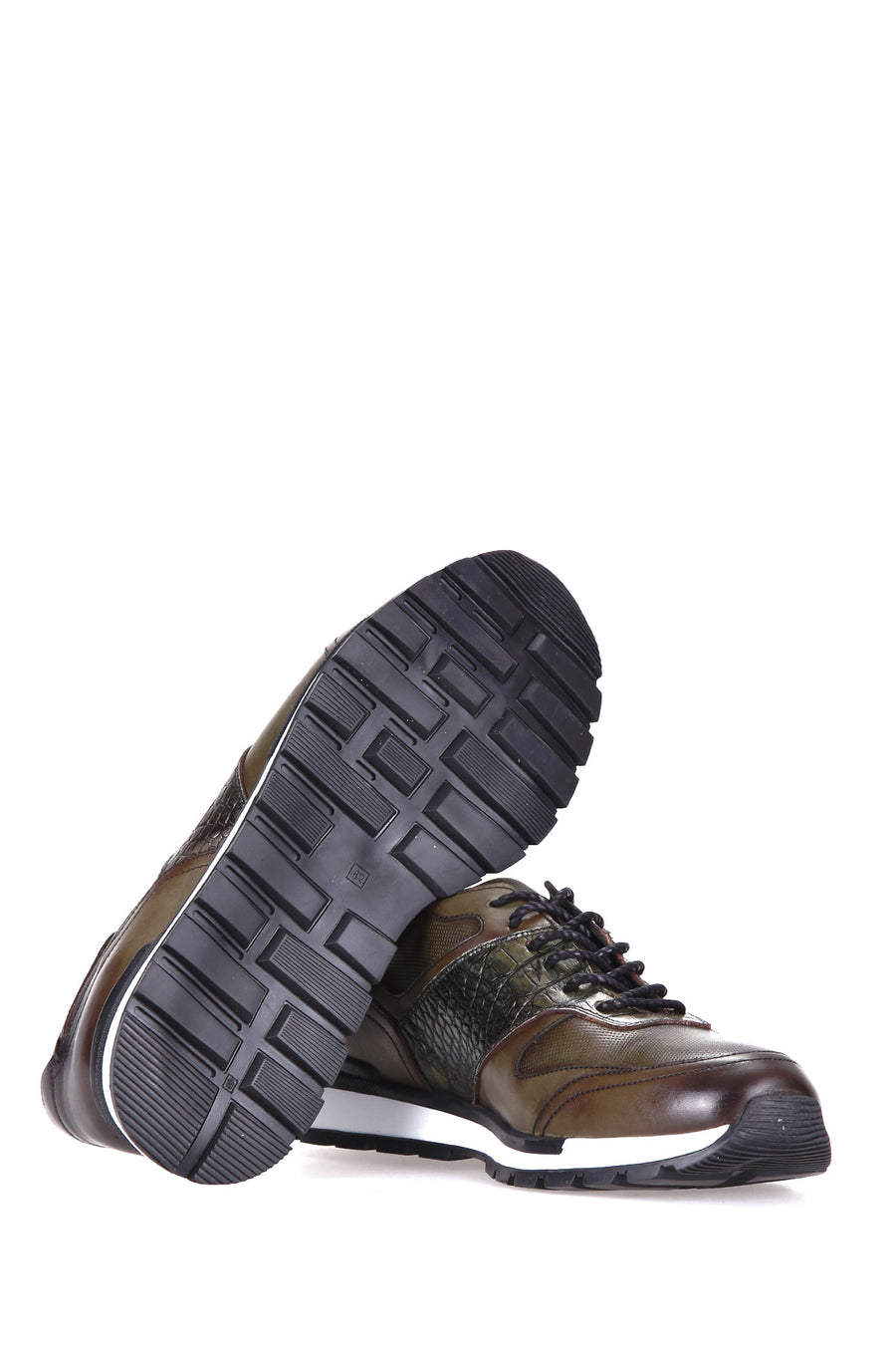 Crocodile Patterned Men's Leather Sneaker