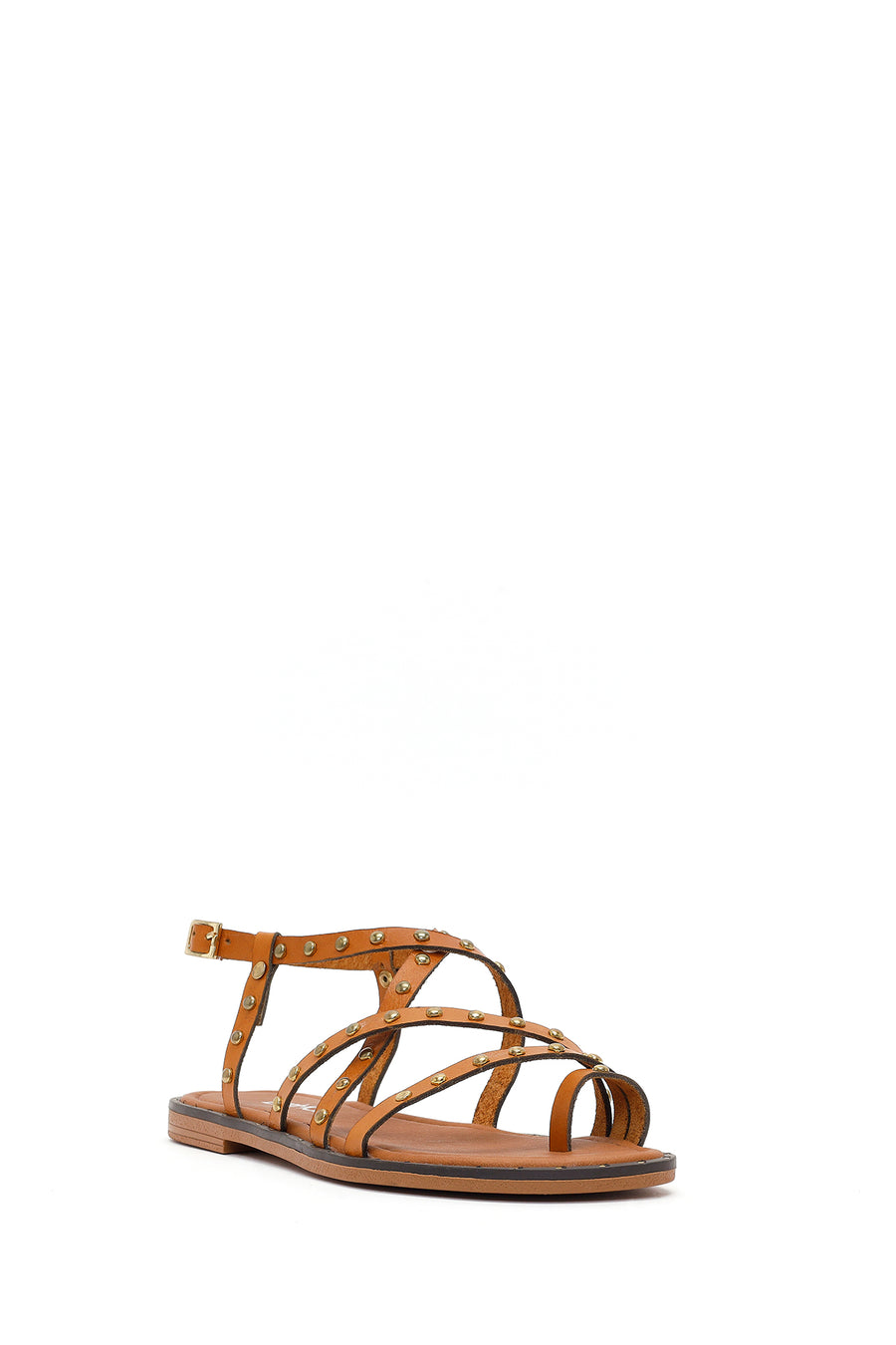 Women's Tan Buckled Leather Bodrum Sandals