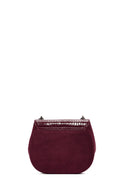 Women's Burgundy Chain Strap Printed Shoulder Bag | Derimod