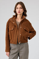 Anita Women's Brown Oversize Short Suede Leather Jacket | Derimod
