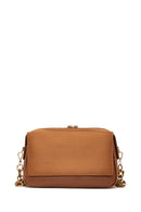 Women's Tan Chain Strap Suede Crossbody Bag | Derimod