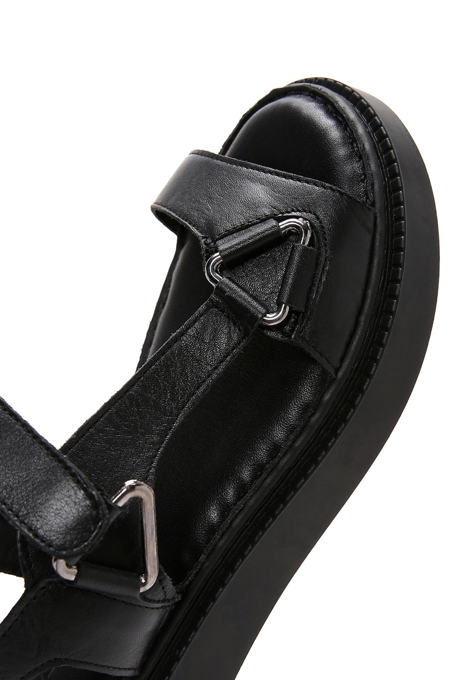 Kadın Siyah Deri Comfort Sandalet