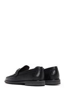 Men's Black Leather Printed Loafer | Derimod