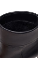 Woman Black Thin High-Heeled Leather Boots | Derimod