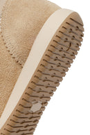 Woman Beige Lace-up Suede Leather Sneaker | Derimod