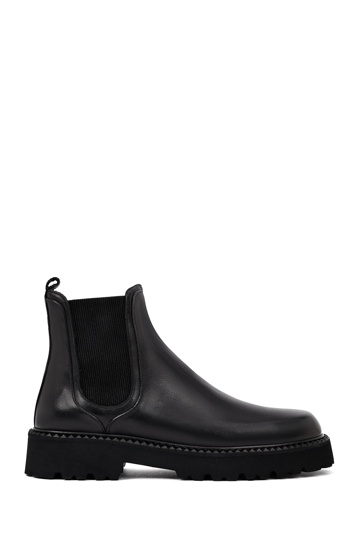 Male Black Thick-Soled Leather Chelsea Boots WM802001DV | Derimod