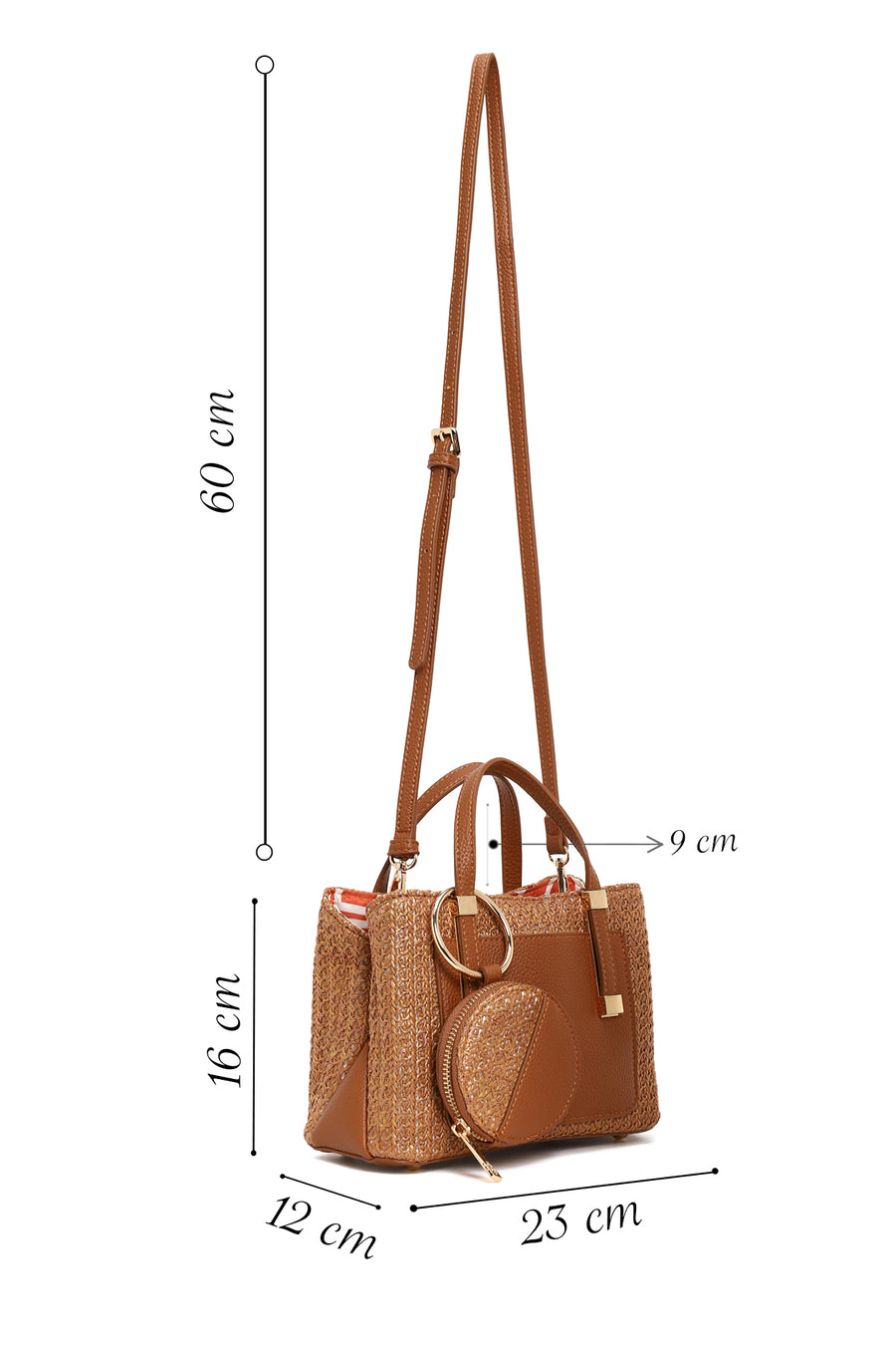 Woman Brown Long-Strap Mini Shoulder Bag