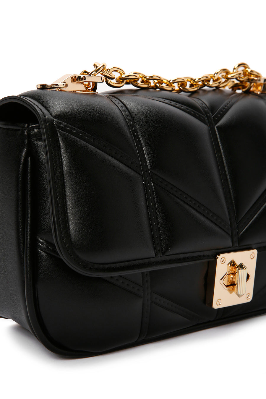 Women's Black Chain Strap Printed Shoulder Bag