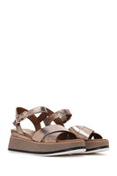 Women's Gray Leather Sandals | Derimod