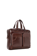 Men's Brown Long Strap Leather Briefcase | Derimod