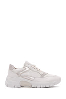 Women's Beige Leather Sneaker | Derimod