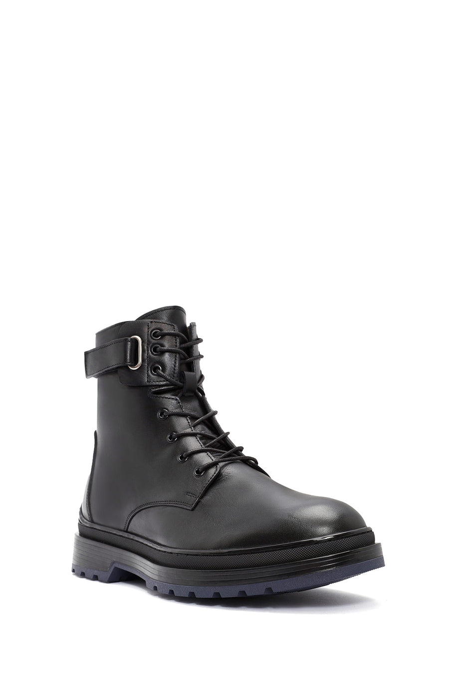 Men's Black Zippered Leather Casual Boots