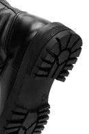 Women's Black Buckle Detailed Leather Boots | Derimod