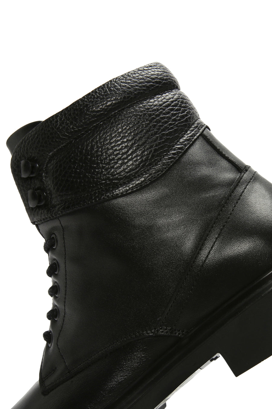 Men's Black Lace-Up Leather Boots