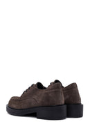 Women's Mink Lace-Up Suede Leather Masculine Loafer | Derimod