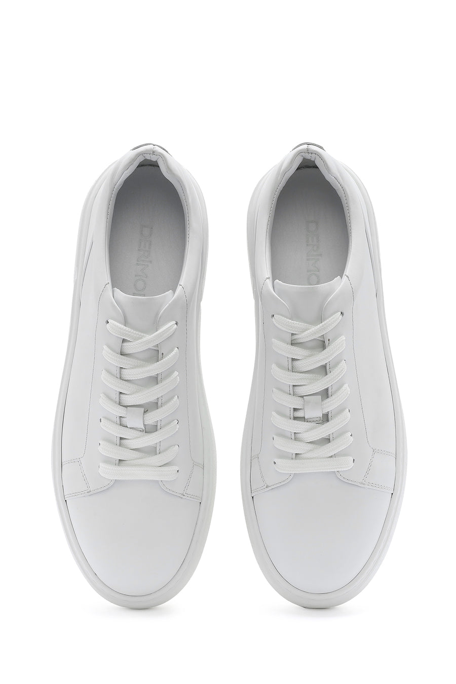 Male White Lace-Up Leather Sneaker
