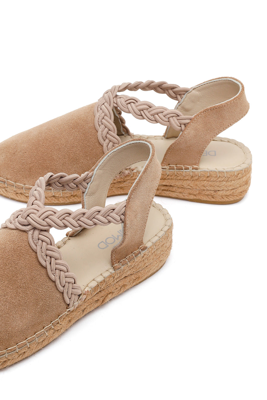 Women's Beige Suede Leather Espadrille