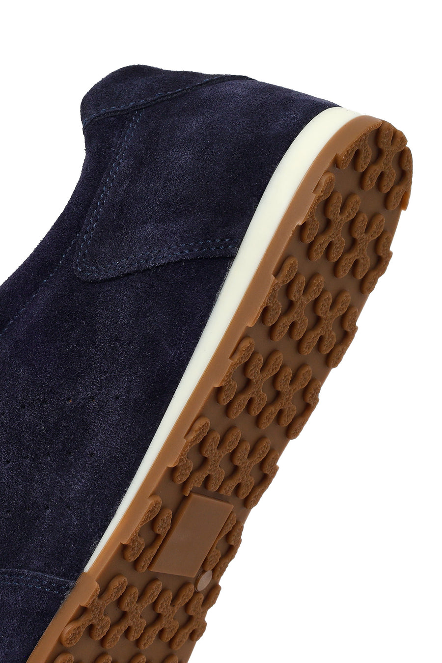 Male Navy Lace-up Suede Leather Sneaker