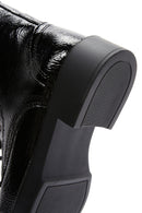 Women's Black Wrinkled Patent Leather Zippered Boots | Derimod