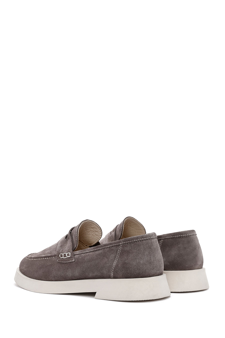 Kadın Vizon Süet Deri Maskülen Loafer