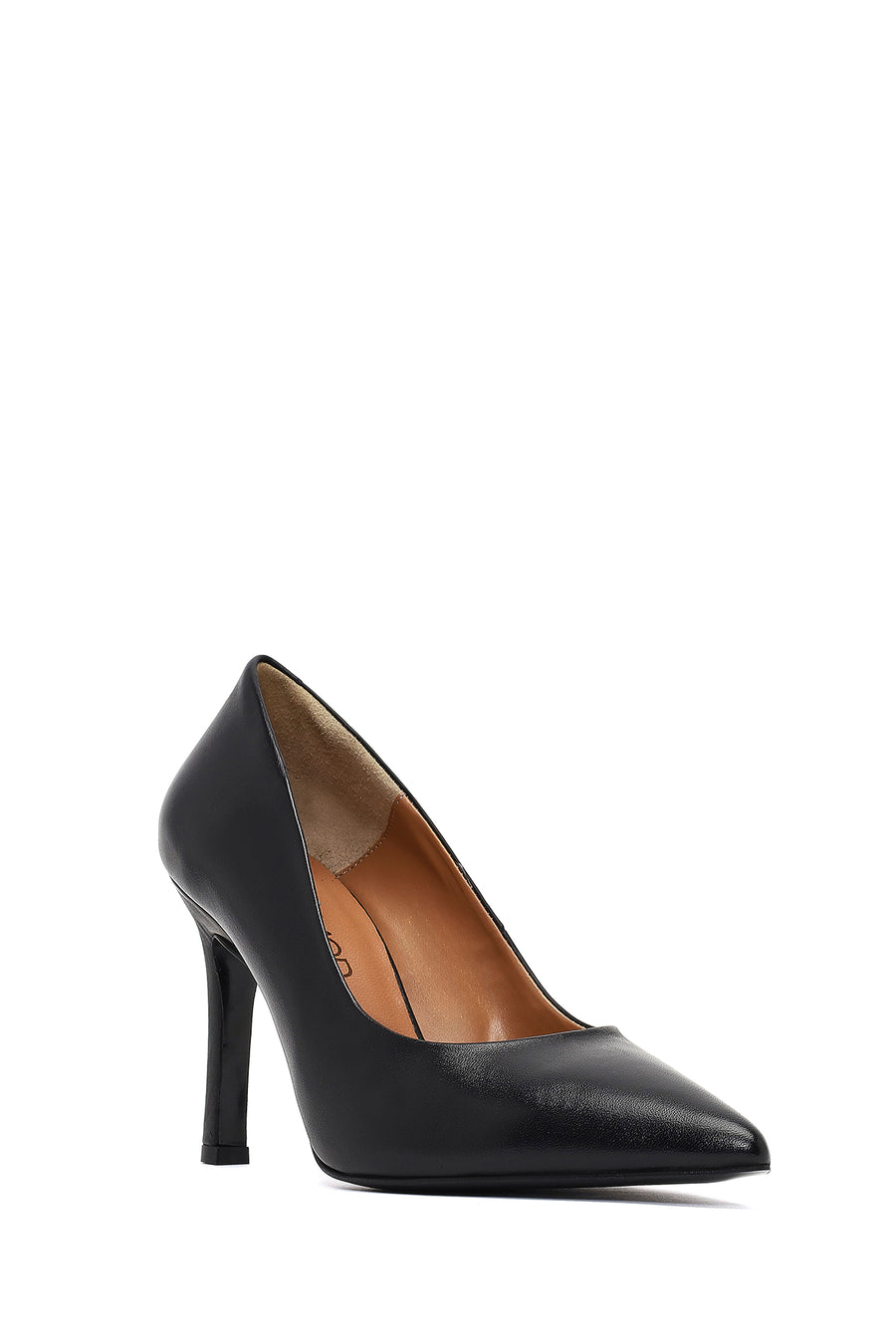 Kadın Siyah İnce Topuklu Deri Stiletto