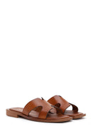 Women's Tan Leather Slippers | Derimod