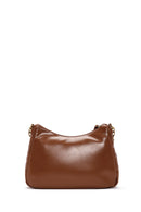 Women's Tan Long Strap Patent Leather Crossbody Bag | Derimod