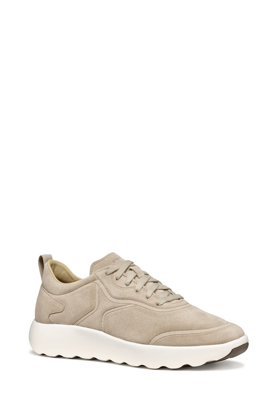 Geox Men's Beige U Xtors A - Suede Lace-Up Suede Leather Sneakers