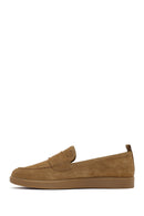 Women's Tan Suede Leather Loafer | Derimod