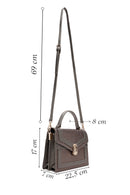 Women's Bronze Long Strap Printed Handbag | Derimod