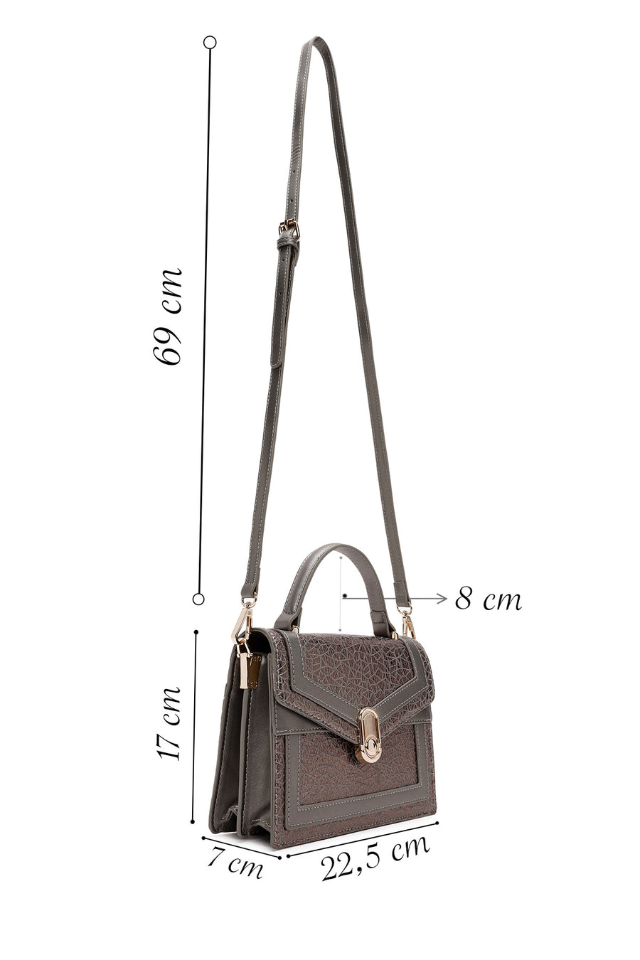 Women's Bronze Long Strap Printed Handbag