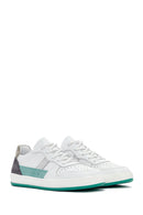 Women's White Lace-Up Leather Sneaker | Derimod