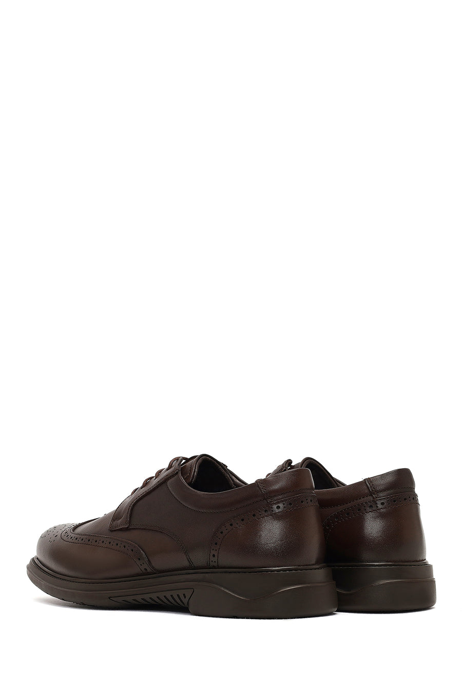Men's Brown Lace-Up Leather Casual Shoes